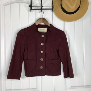 Anthropologie Cartonnier Burgundy Blazer
